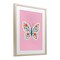 Stupell Industries Boho Pink Floral Butterfly Framed Print Under Glass, design by Jessica Beck